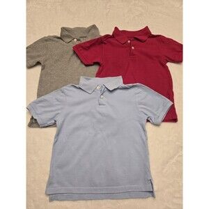 EUC Children’s Place Boys Polo Lot Size 6 School Uniforms Gray Red Light Blue
